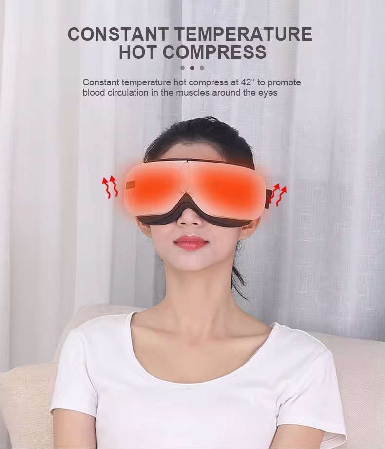2024 New design Vibrating Warm Hot Compress Air Pressure Stress Relief Machine Eye Massager With Adjustable Heat