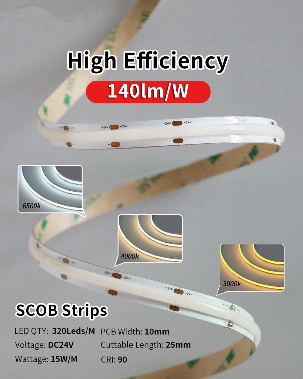 2025 Professional COB Led Strips DC5v 12v 24v RGB RGBW COB LED Strips for Outdoor Indoor Decoration