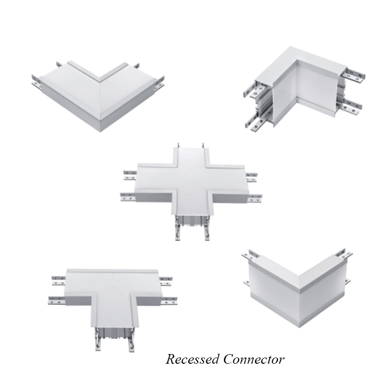 Recessed led linear light connector 